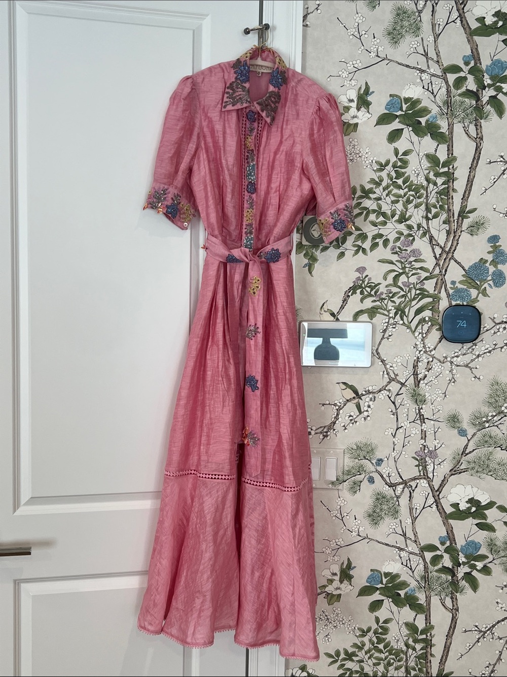 Silk linen maxi dress